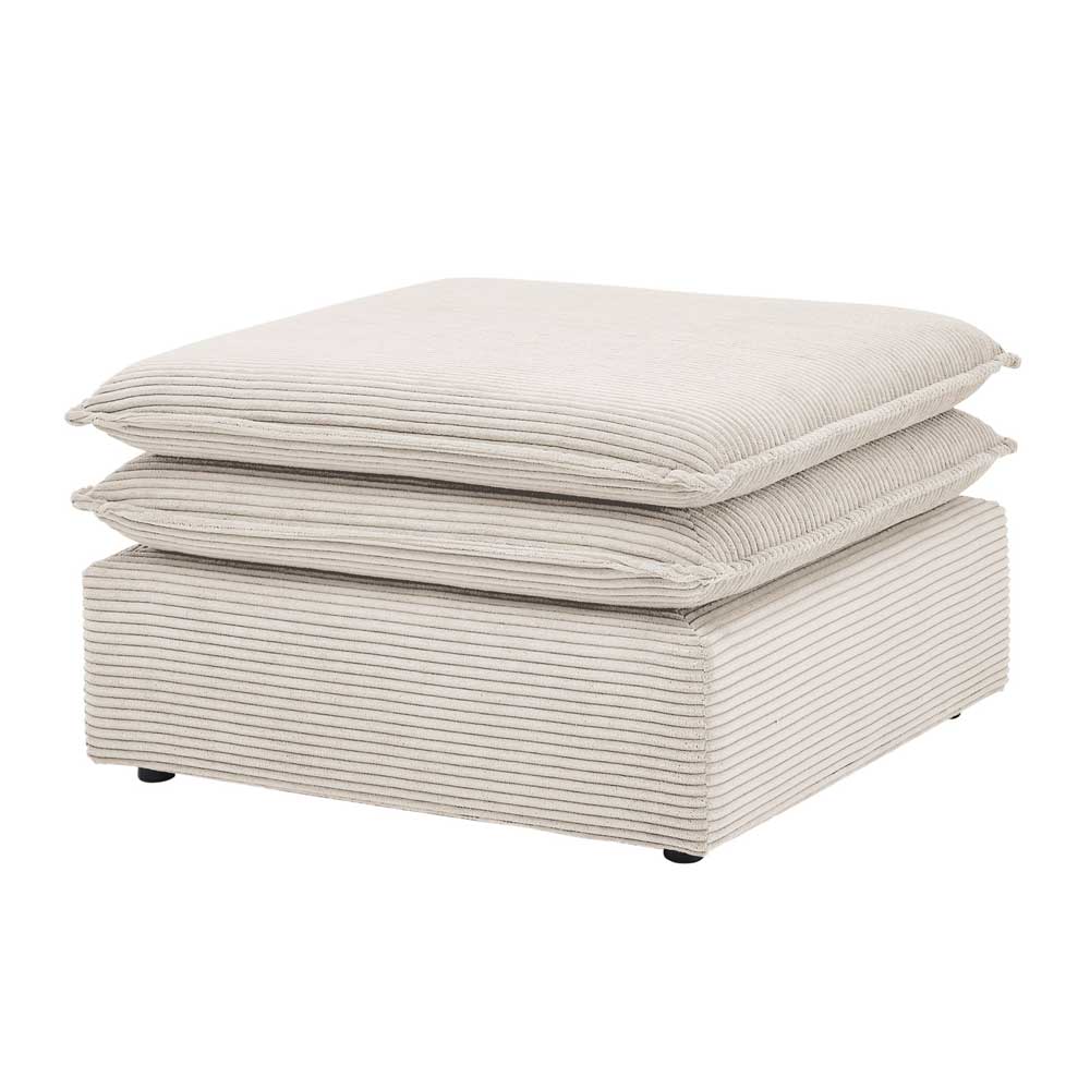 Breitcord Polsterhocker in Beige - Jony