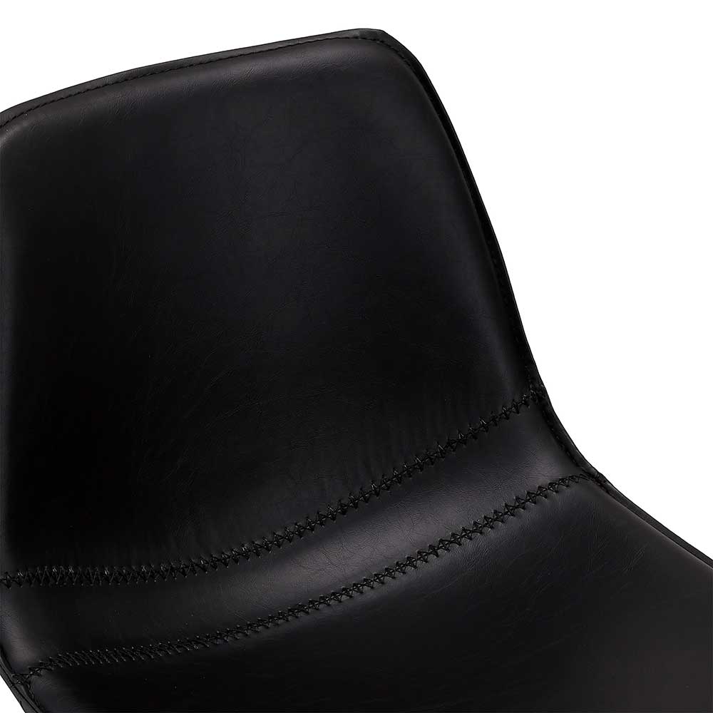 Kunstleder Barstuhl in Schwarz - Bennetto (2er Set)