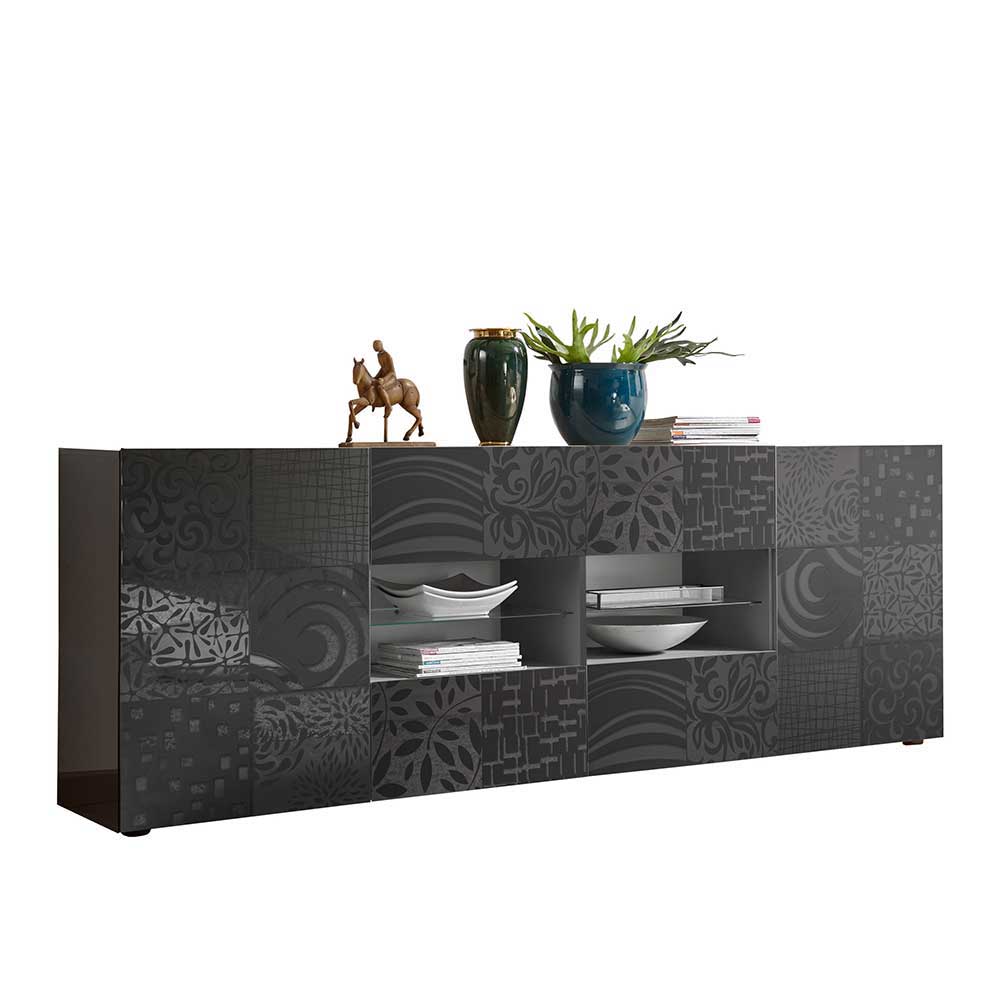 241x84x42 Hochglänzendes Sideboard in Grau - Ipatal