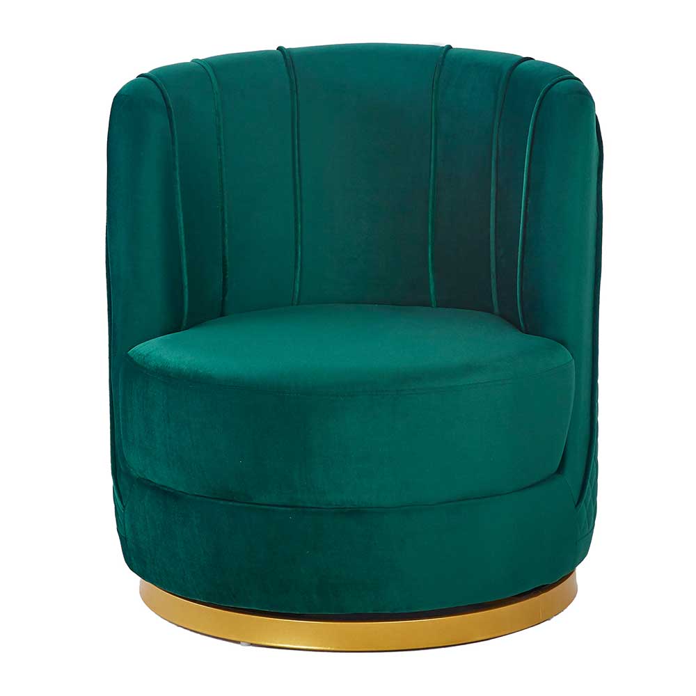 Drehbarer Loungesessel in Petrol Samt - Home