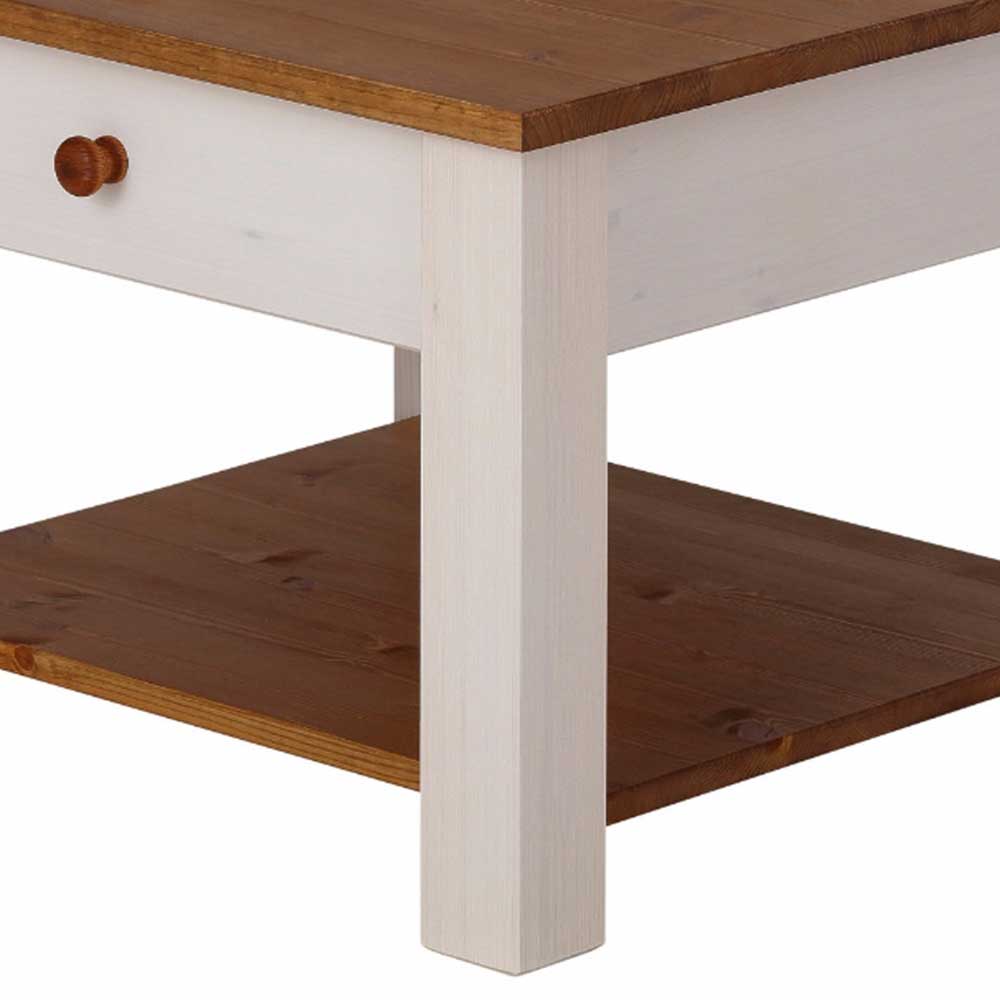 60x60 cm Landhaus Couchtisch mit Schublade - Auslava