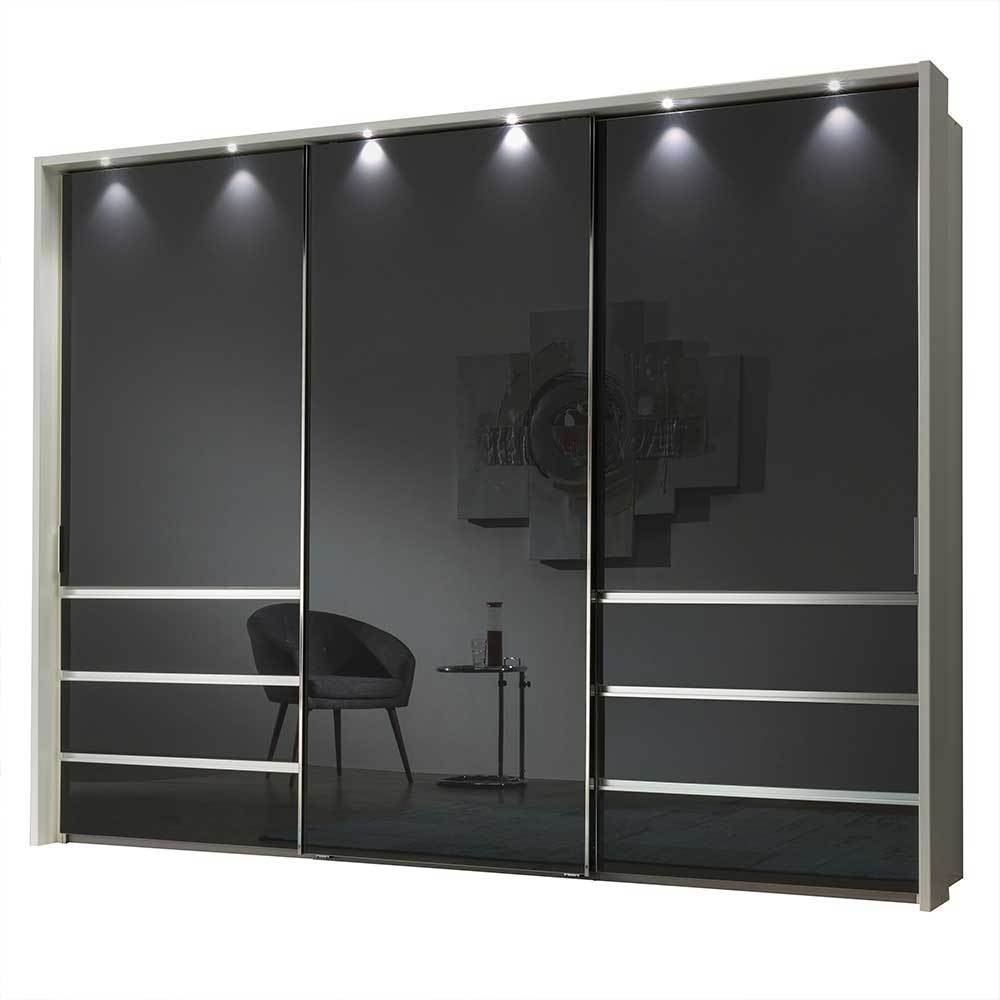 Schwebetüren Schrank mit Glasfront Anthrazit - Annone