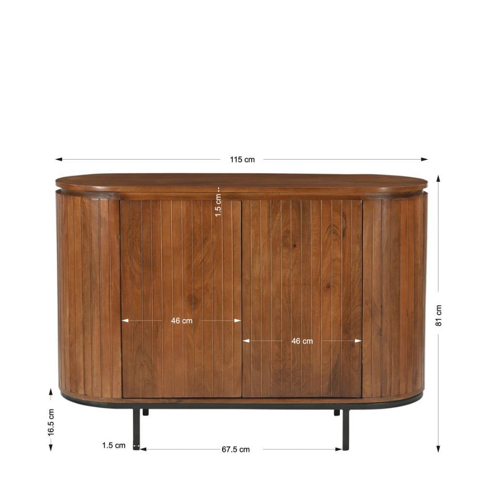 Retro Design Kommode aus Mangoholz - Galadira