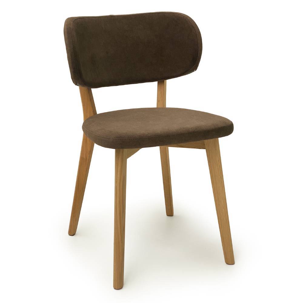 Eleganter dunkelbrauner Polsterstuhl mit Wildeiche Gestell für das Esszimmer, 2er Set – Giankos