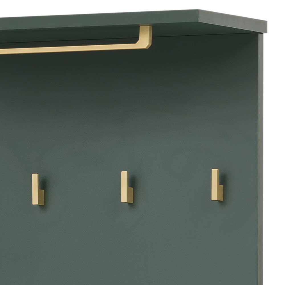 Garderobenpaneel in Dunkelgrün & Gold - Aqua