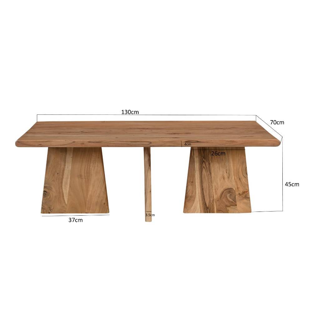 Holz-Wohnzimmertisch 130x70 cm - Bagavano