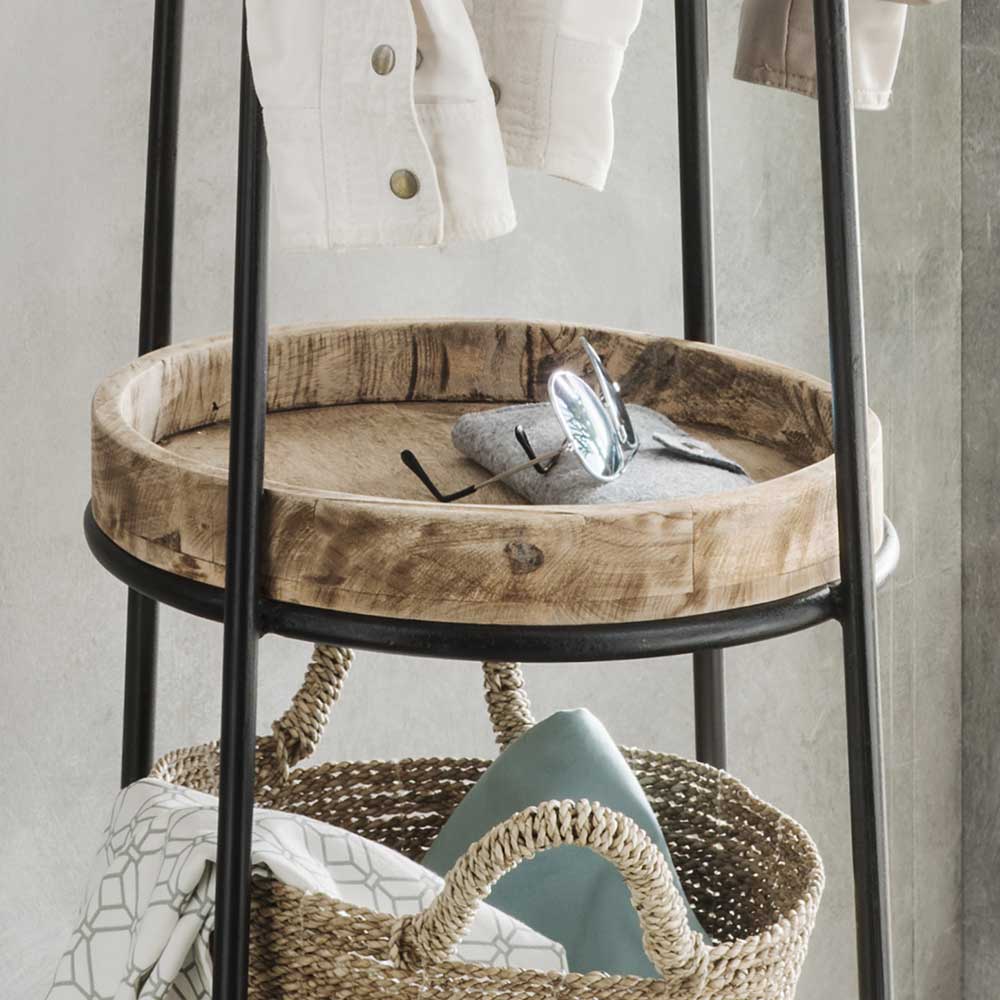 Metall Standgarderobe mit zwei Holzablagen - Pears