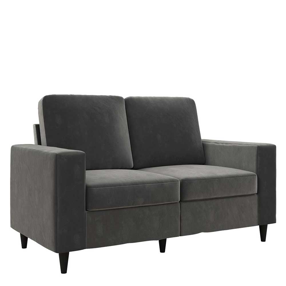 Retrocouch aus Samt in Grau - Luryma