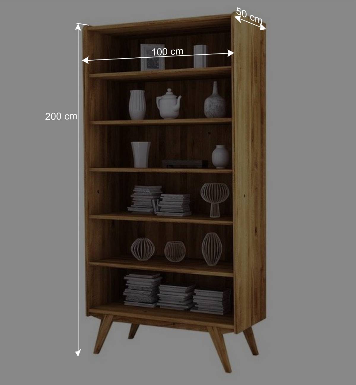 Midcentury Regal mit Rückwand aus Holz - Hardus