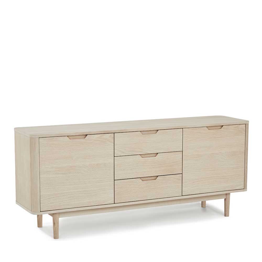 Scandi Chic Sideboard in Eiche Weiß - Rosanna