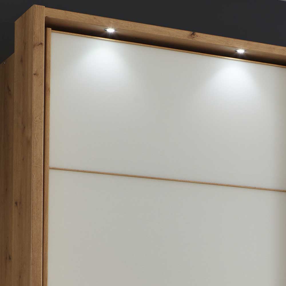 Schiebetürschrank in Weiß Glas - Crucav