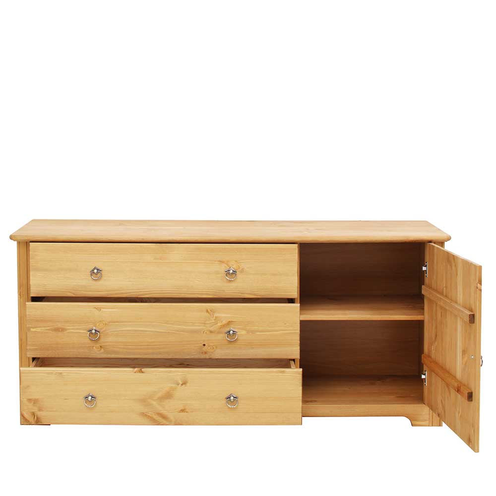 152x68x38 Holzkommode mit 3 breiten Schubladen - Imressa