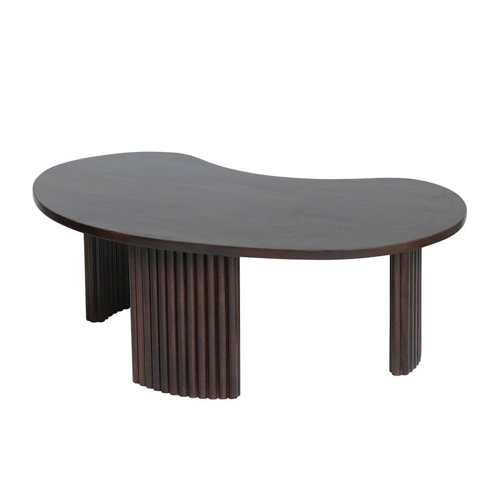 Nierendesign-Couchtisch in Walnussbraun - Lilano