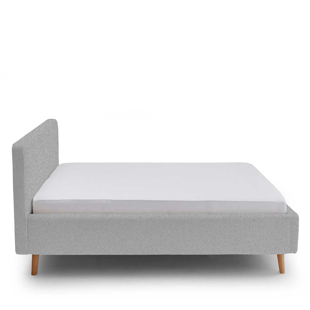 Polsterbett in Grau Webplüsch - Viomantica