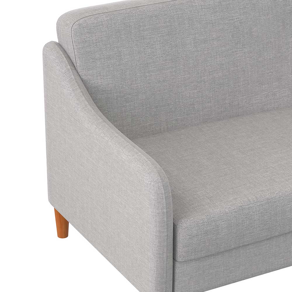 Hellgraue Schlafcouch mit Stoffbezug - Roosenia