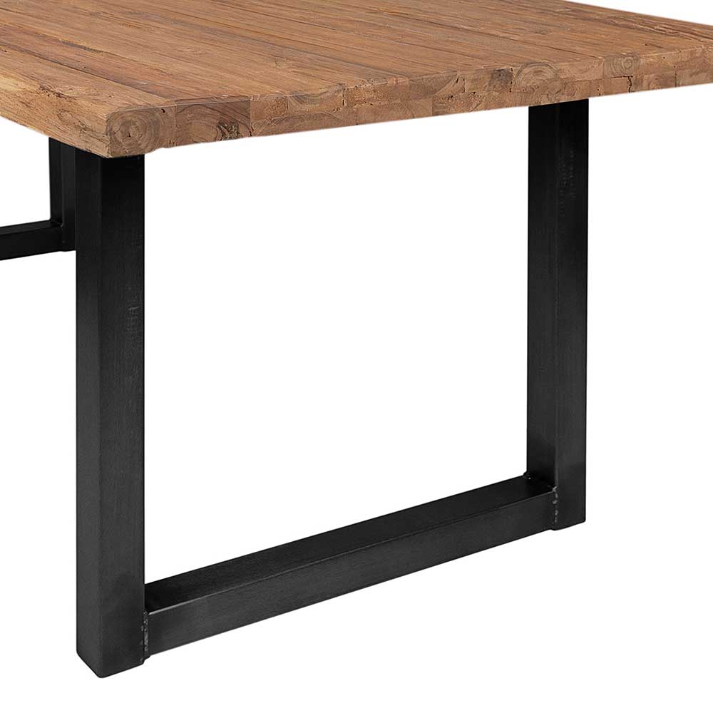 Teak Altholz Tisch mit Metallgestell - Holdywas