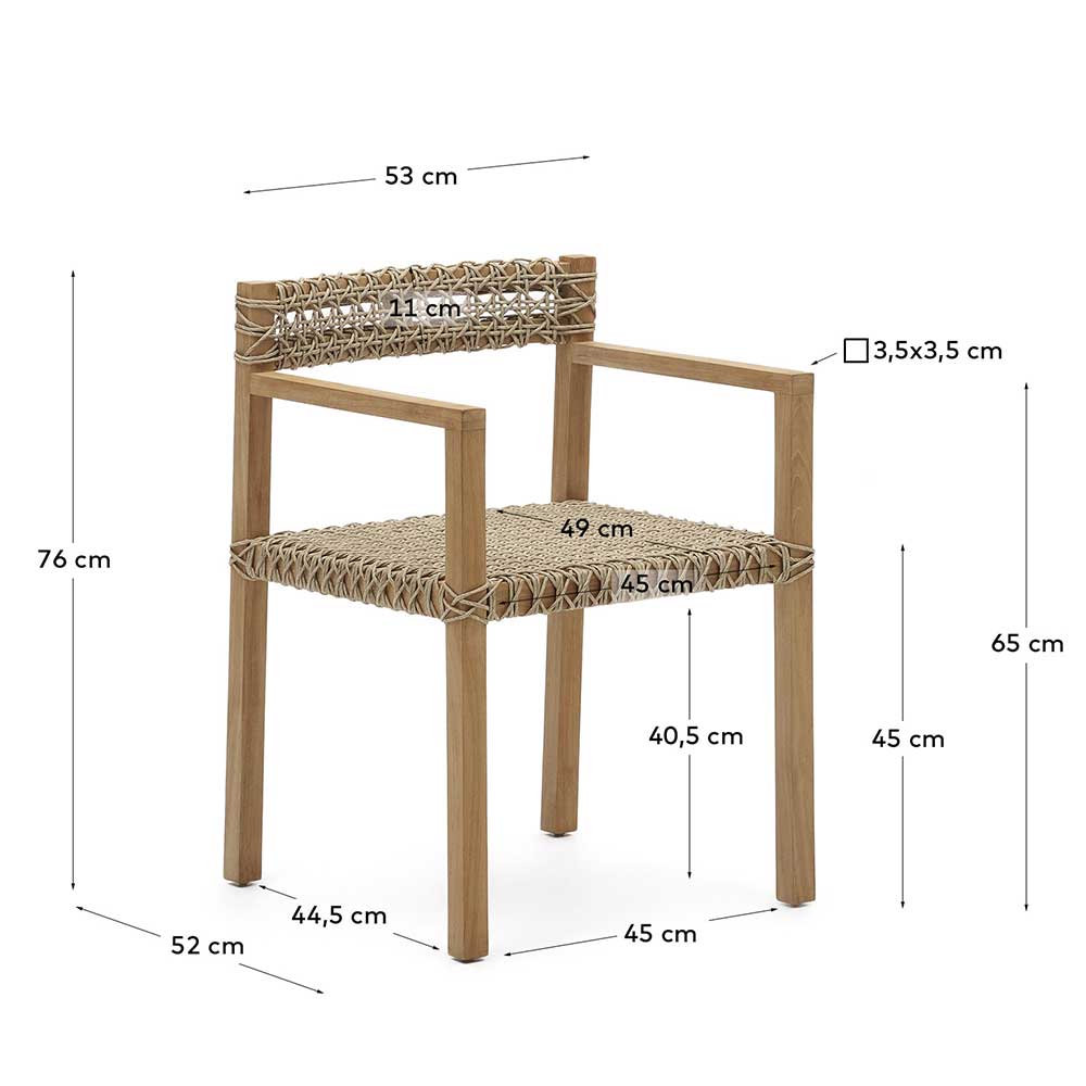 Garten Armlehnstühle aus Teak Massivholz - Conave (2er Set)