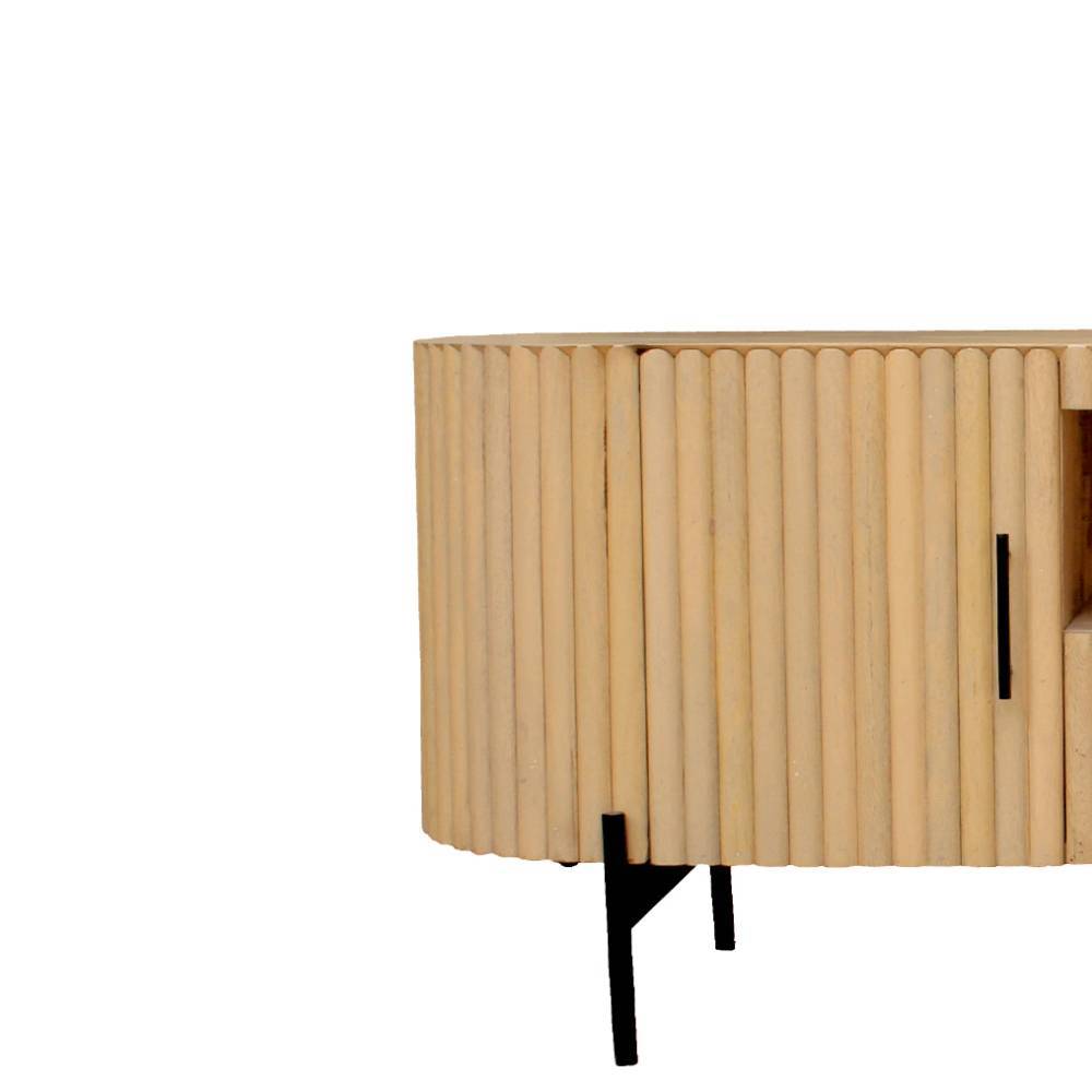 Mangoholz TV Lowboard in Lamellenoptik - Dorian