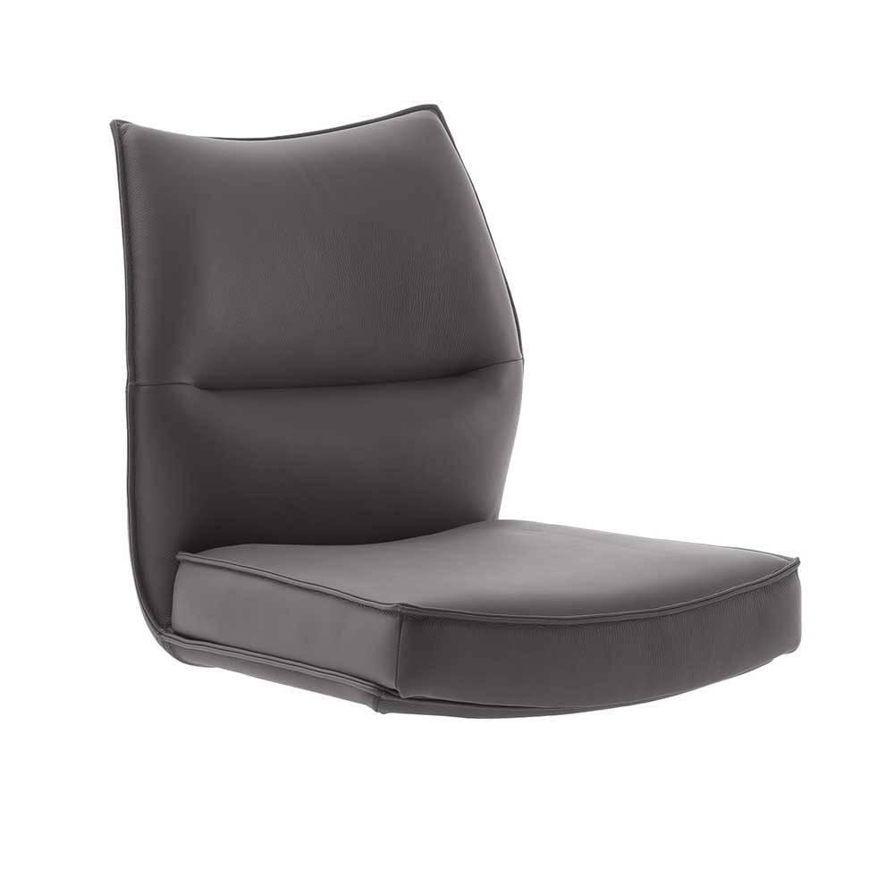 Esszimmerstuhl in Dunkelbraun Leder - Blacki (2er Set)