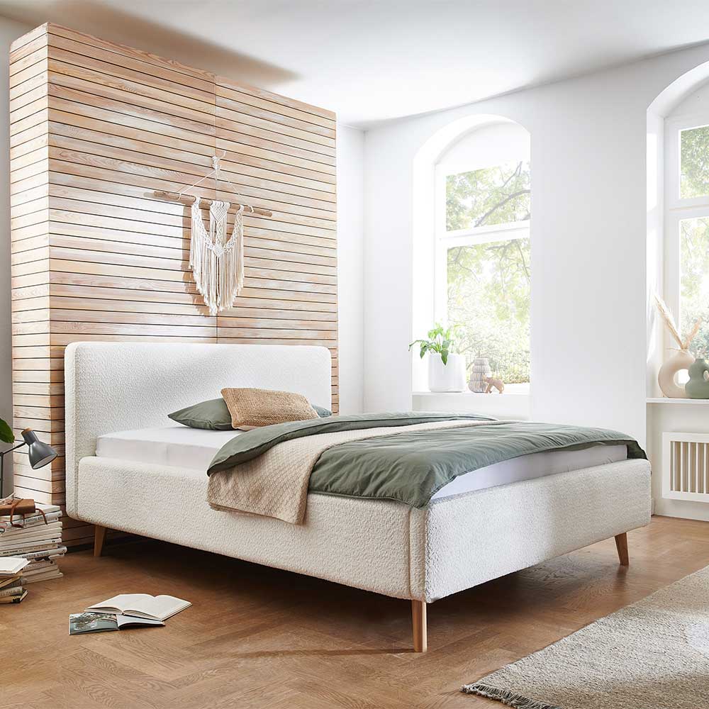 Webplüsch Polsterbett in Creme - Mona