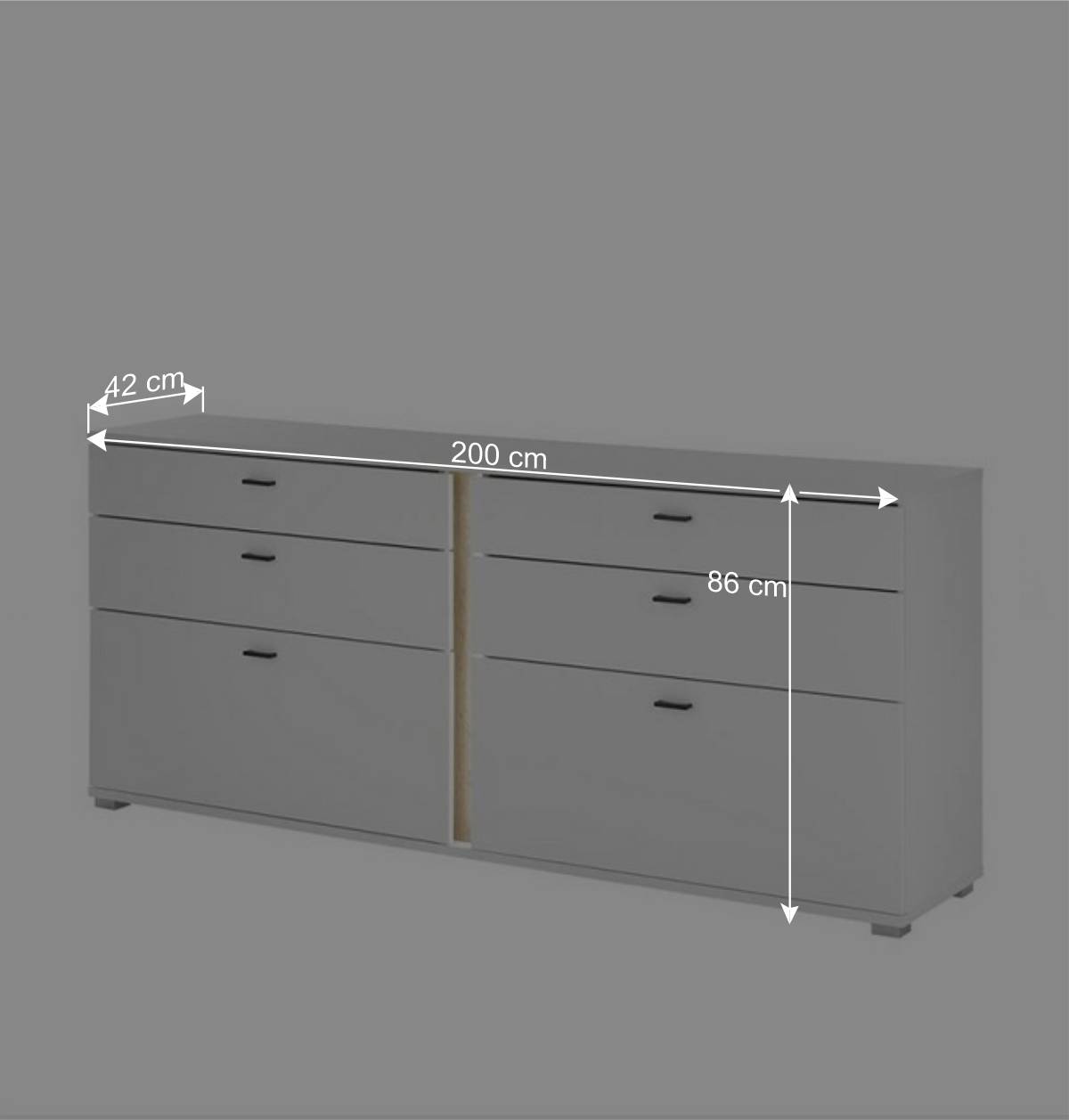 Breites Sideboard mit LED Beleuchtung - Racelyn