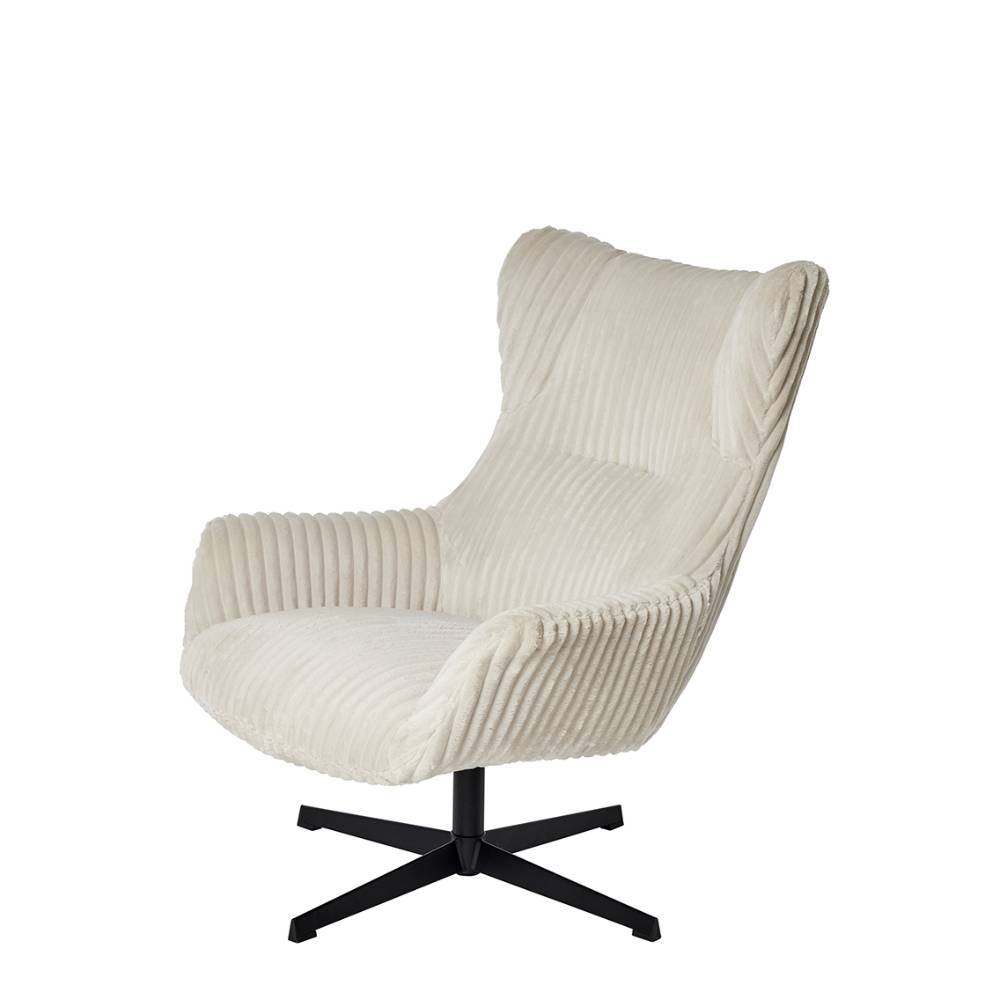Drehbarer Designsessel in Offwhite Breitcord - Casir
