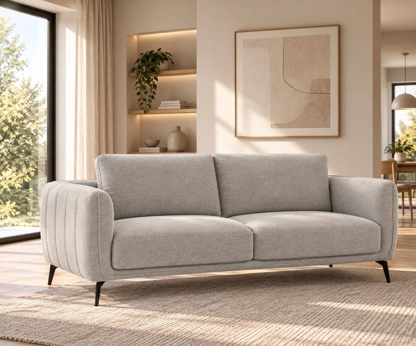 Hellgraues Sofa mit Taschenfederkern - Havilano