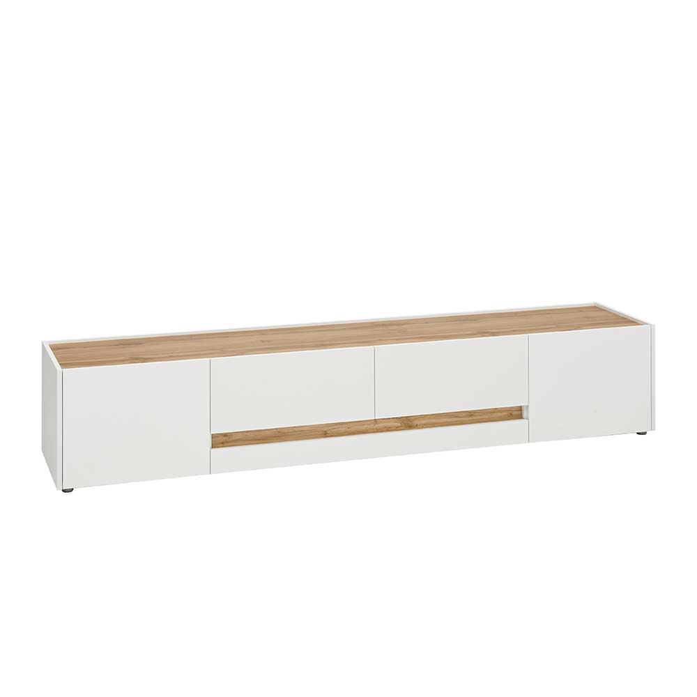 Design TV Board in Weiß & Wildeiche Optik - Nonessia