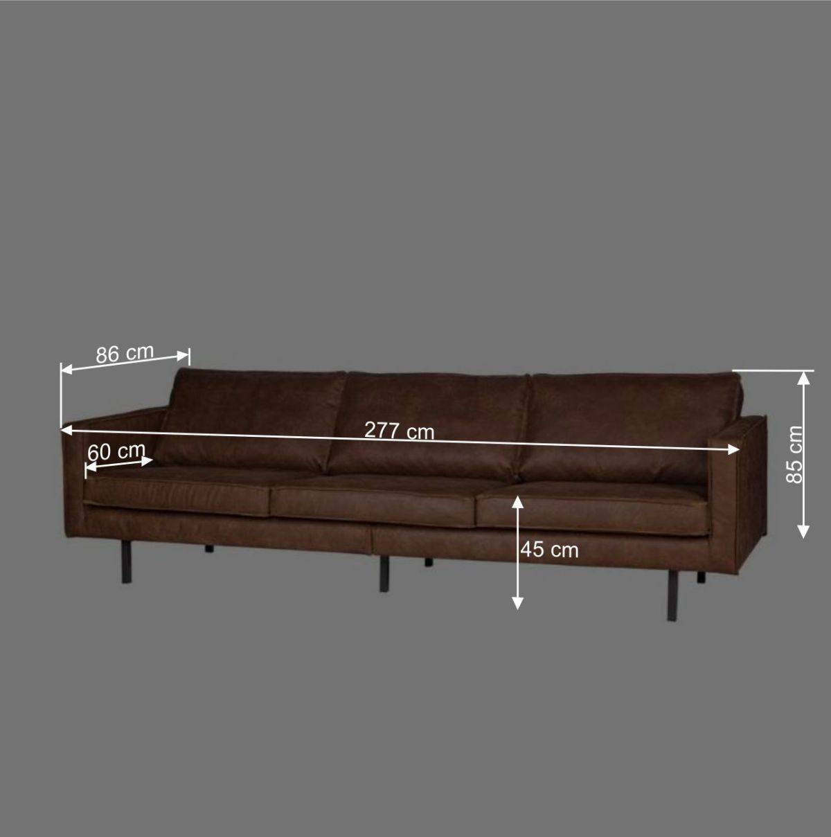 3 Sitzer Couch Monty aus recyceltem Leder
