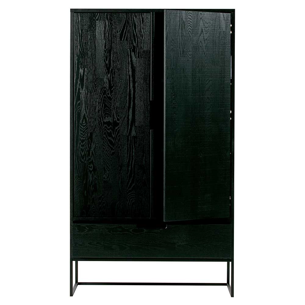 Schwarzer Schrank aus Holz & Metall - Almery