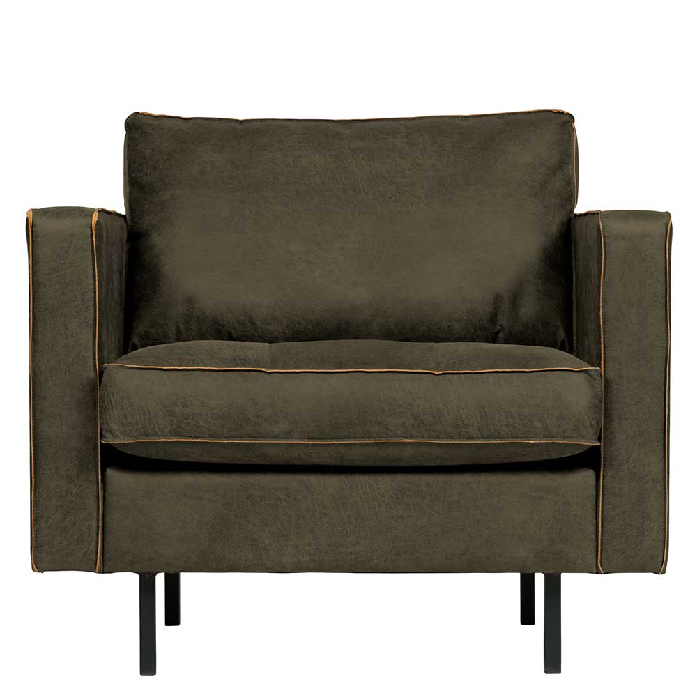 98x83x88 Retro Sessel in Oliv Grün - Onlio