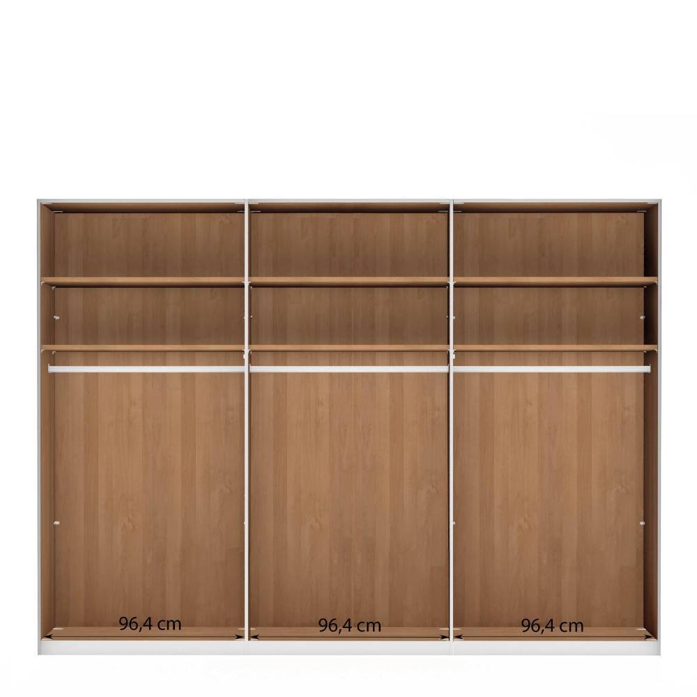 6-türiger Kleiderschrank teilmassiv - Yanicas