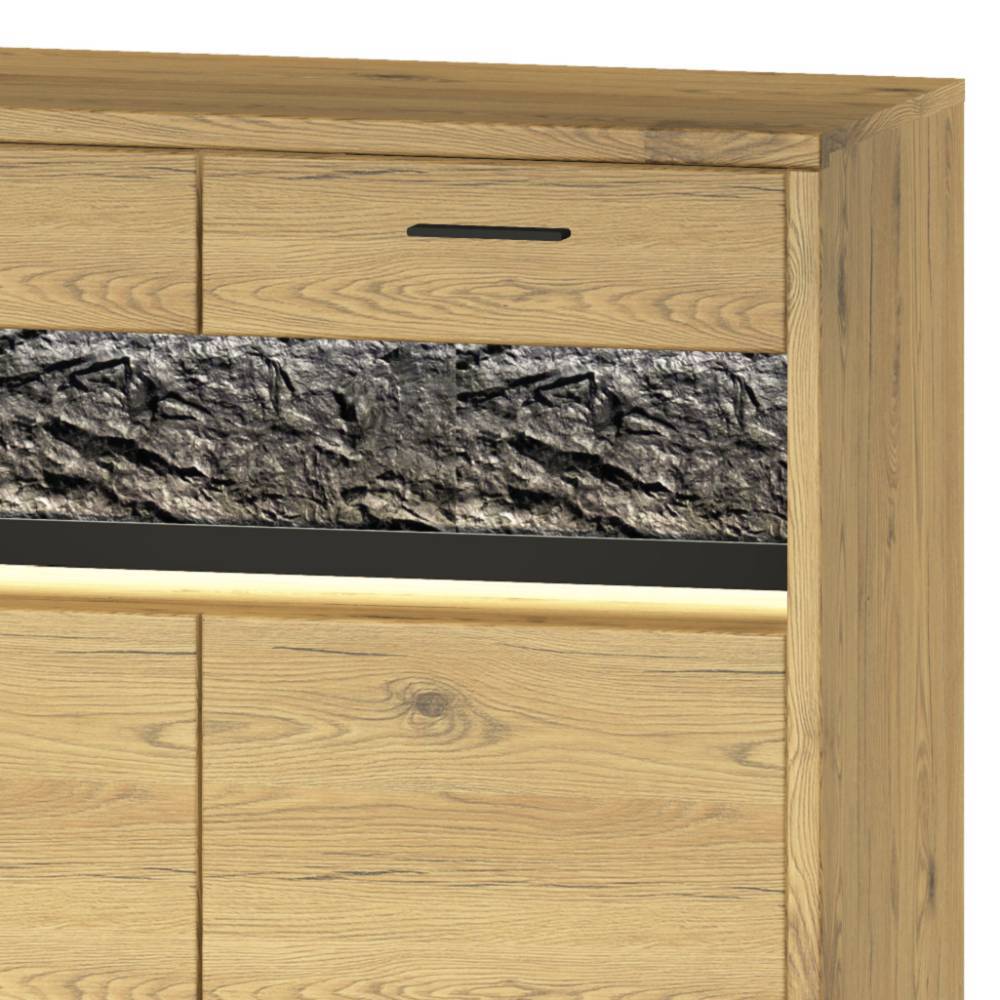 Massivholz Sideboard und Paneel Set - Friburgo (zweiteilig)