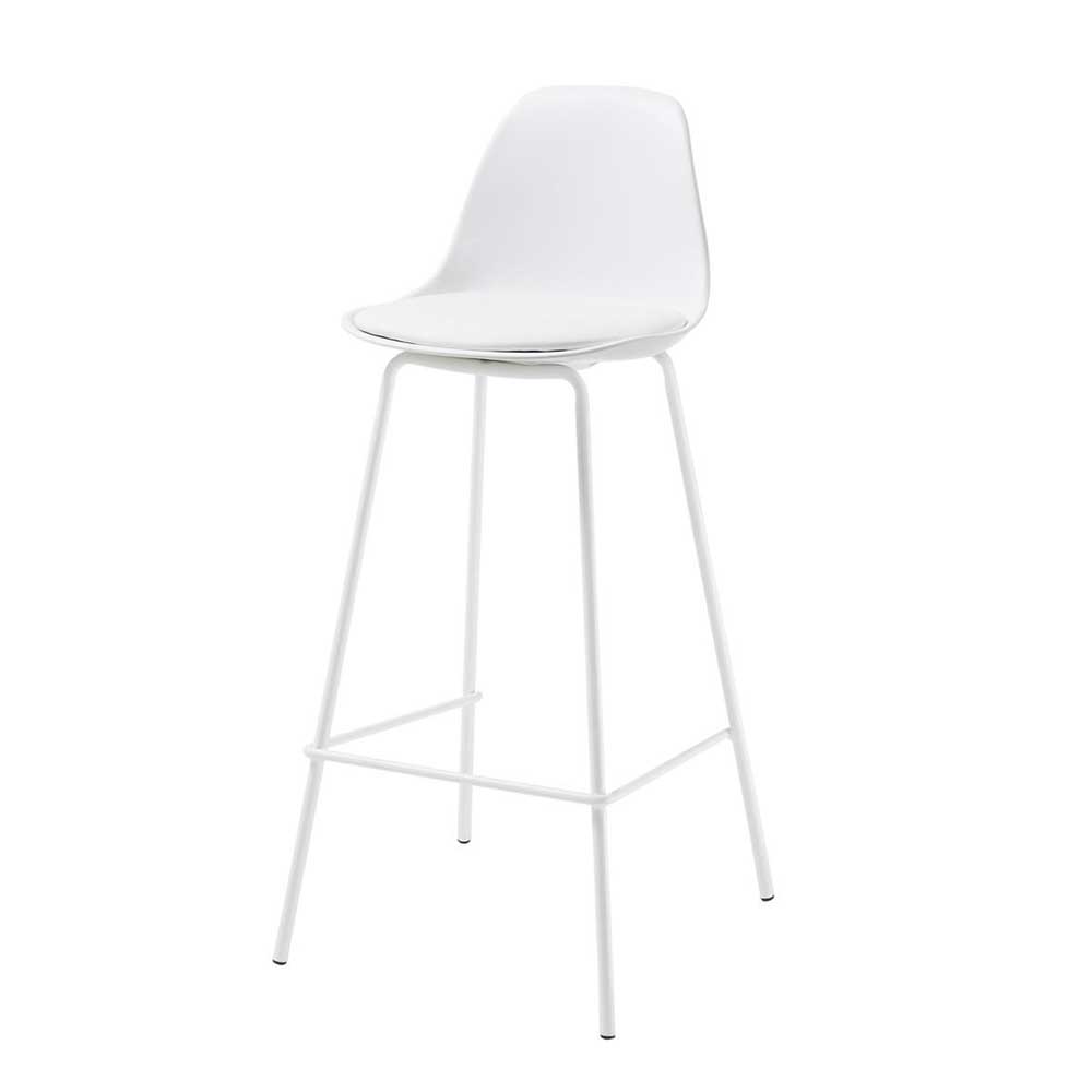 Weiße Barstühle aus PP & Kunstleder - Simona (2er Set)