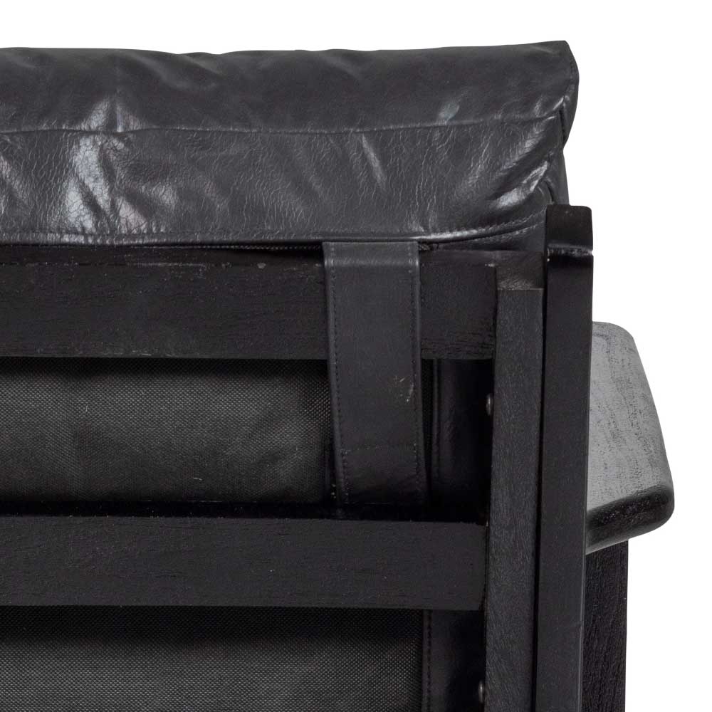 Retro Ledersessel in Schwarz - Monice