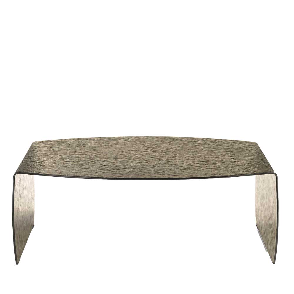 Design Couchtisch aus Strukturglas in Bronze - Pepps