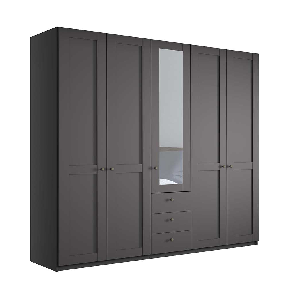 Kombi-Schlafzimmerschrank in Dunkelgrau - Mataram