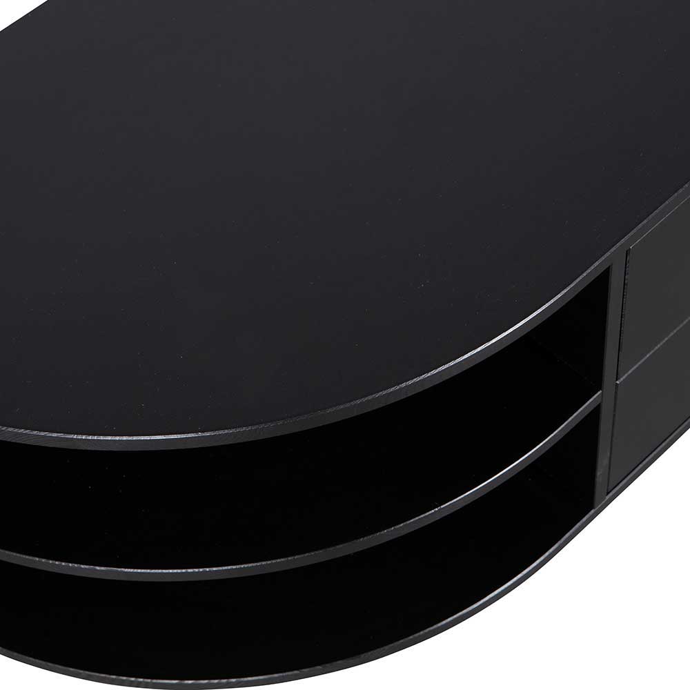 Kleines TV Board mit Seitenregal halbrund links - Niwidus