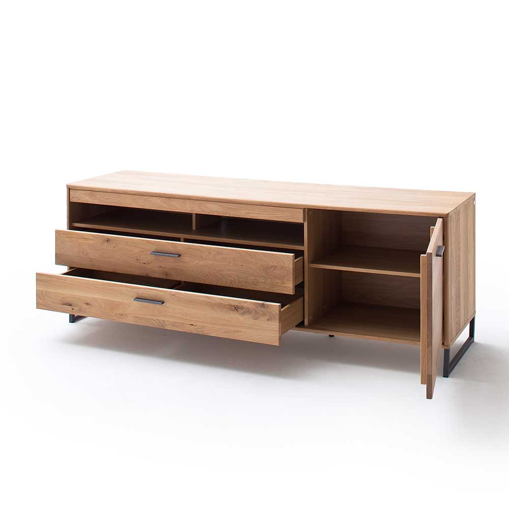 Designer Wohnwand aus Eiche - Assela (vierteilig)
