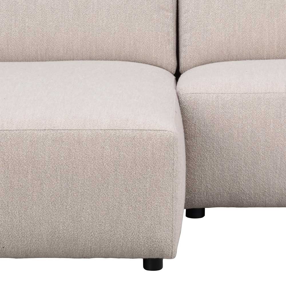 Boucle Eckcouch in Cremeweiß - Casca