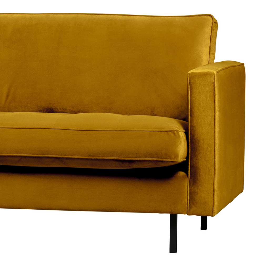 Samt Dreisitzer Couch in Ocker - Nustra