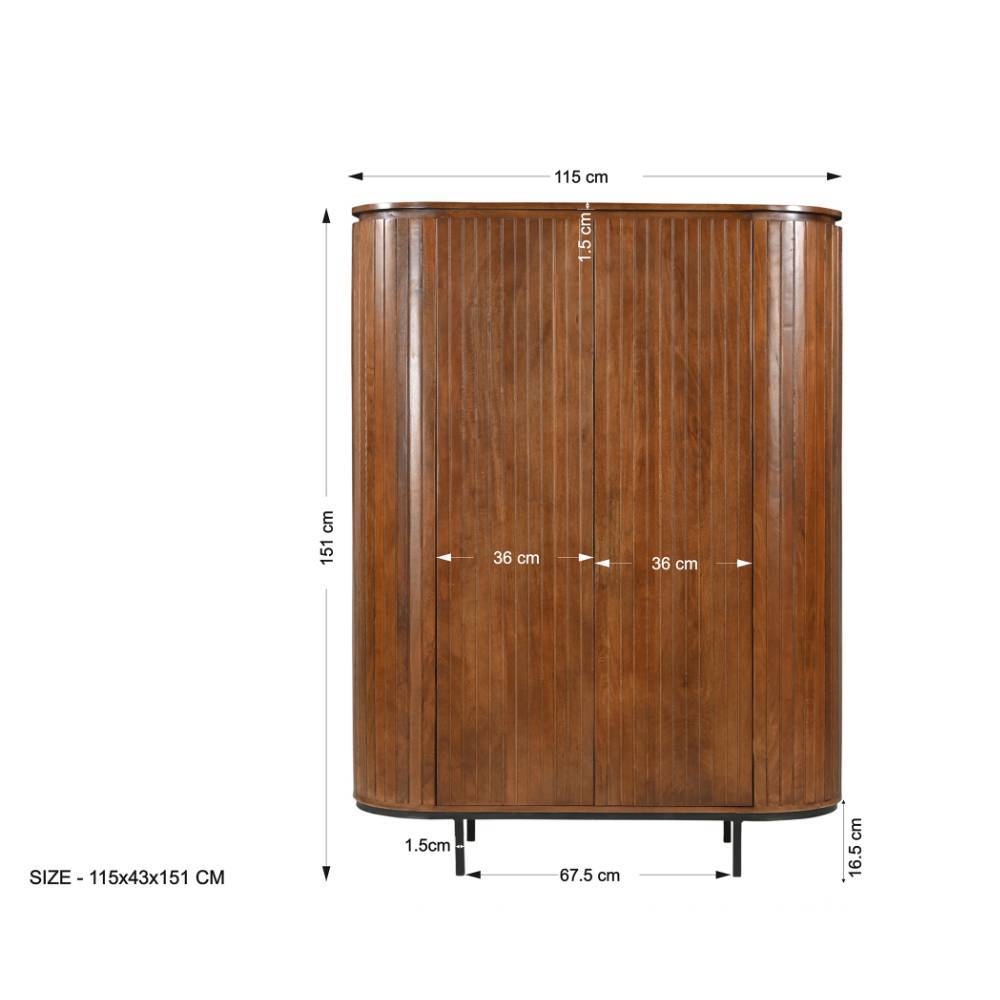 Retro Design Highboard aus Mangoholz - Galadira
