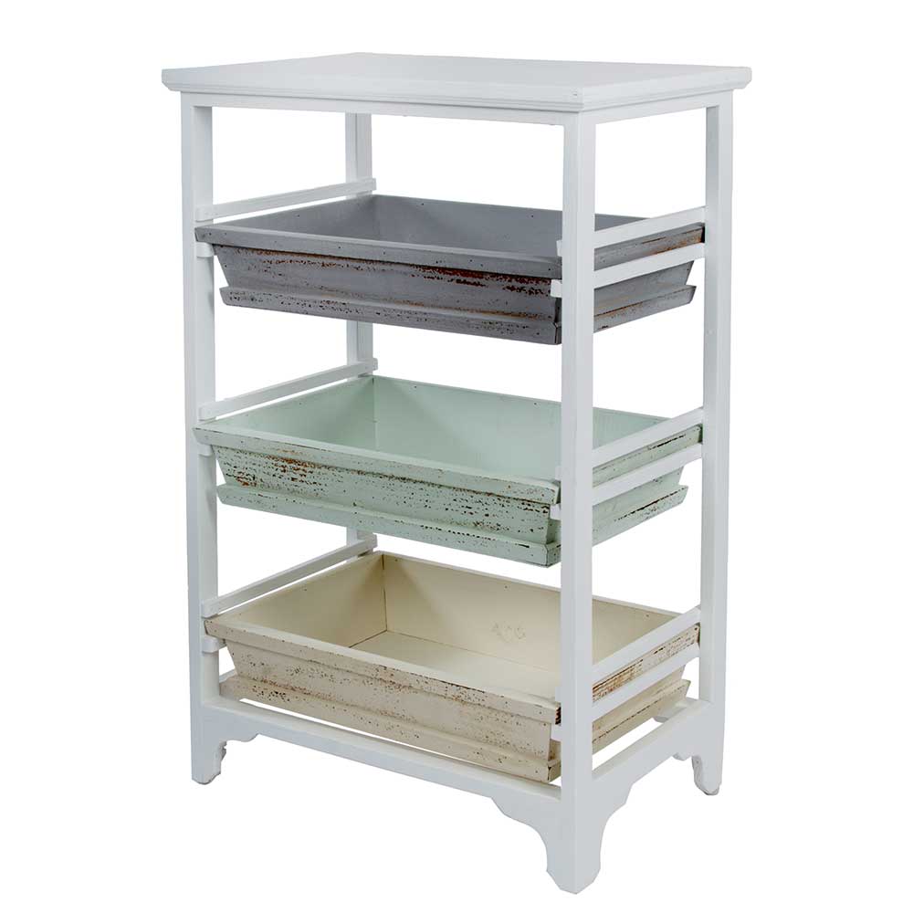 54x86x32 Designer Regal aus Kiefer im Shabby Chic - Caprera