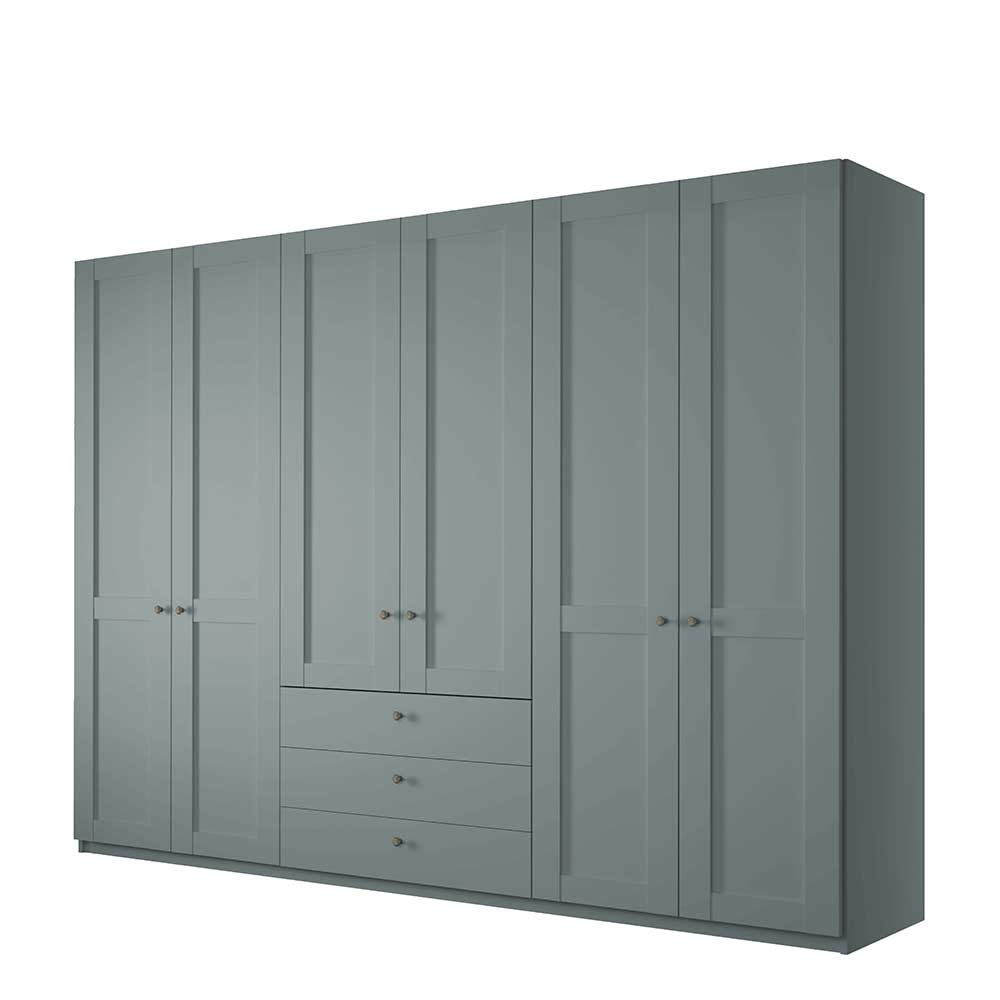 Graugrüner Kleiderschrank 6-türig - Rajavo