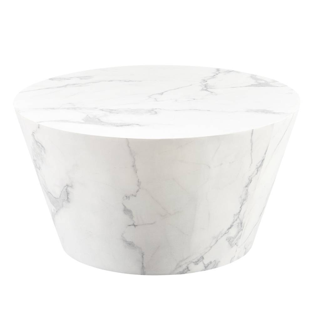Eleganter Couchtisch Marmoroptik mit konischem Sockel – Desaros