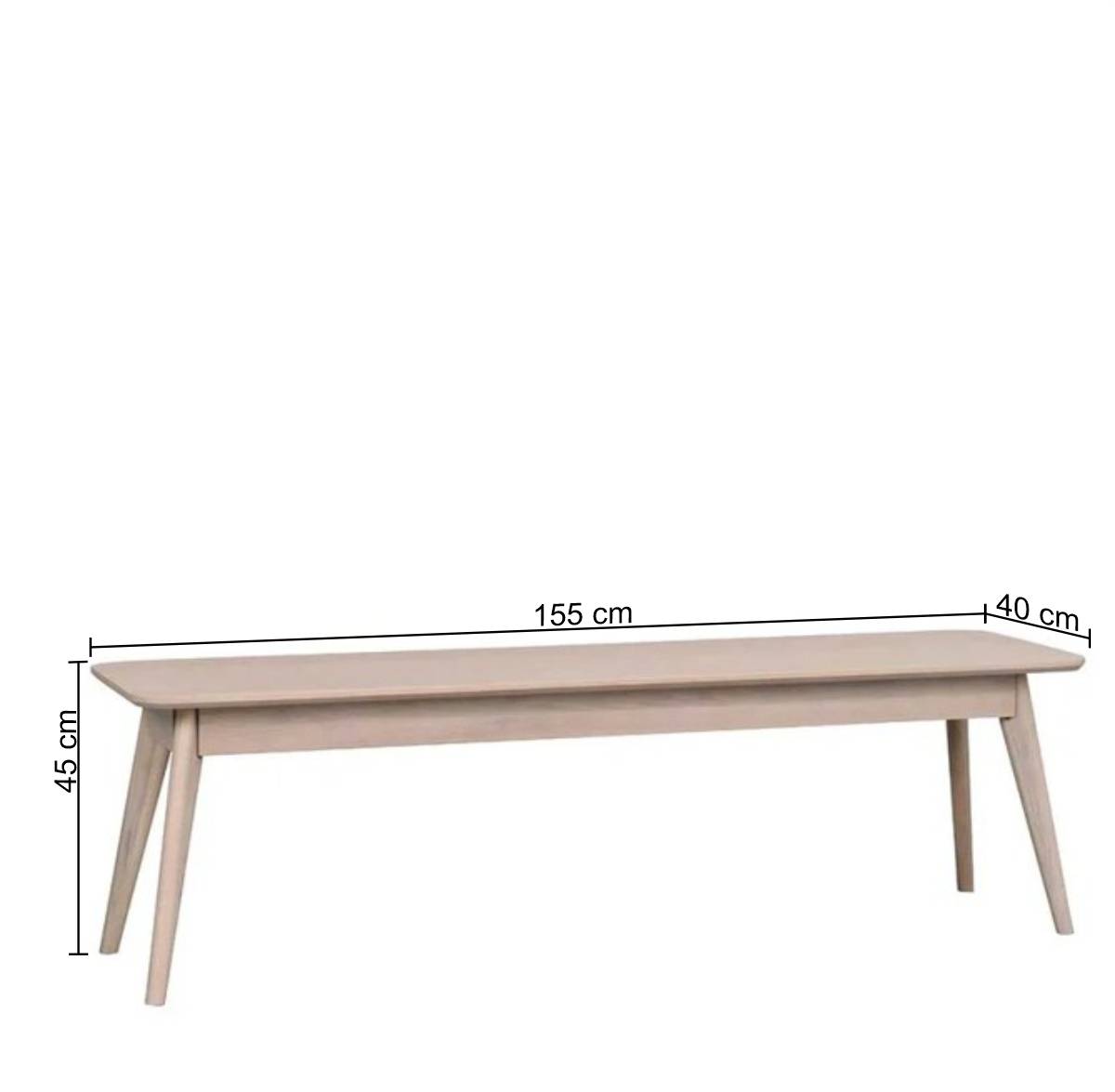 Wohnraum Holzbank in White Wash - Navassa