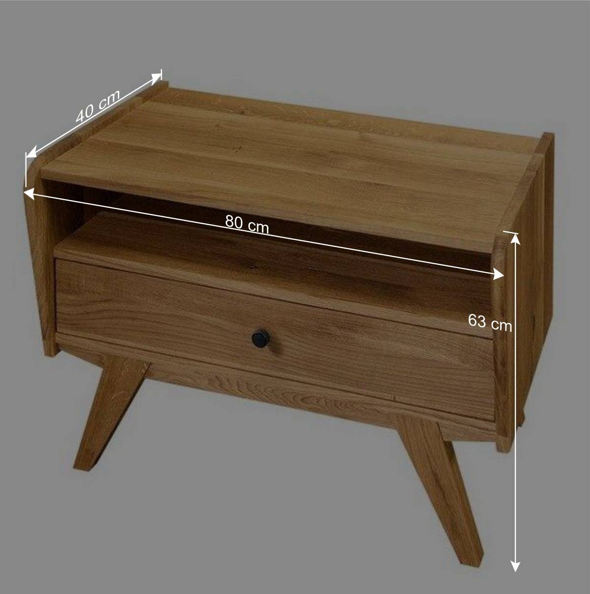 80x63x40 Midcentury TV Tisch aus Holz - Hardus
