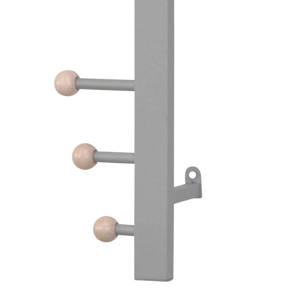 Wandgarderobe aus Metall in Alufarben - Kasrinco