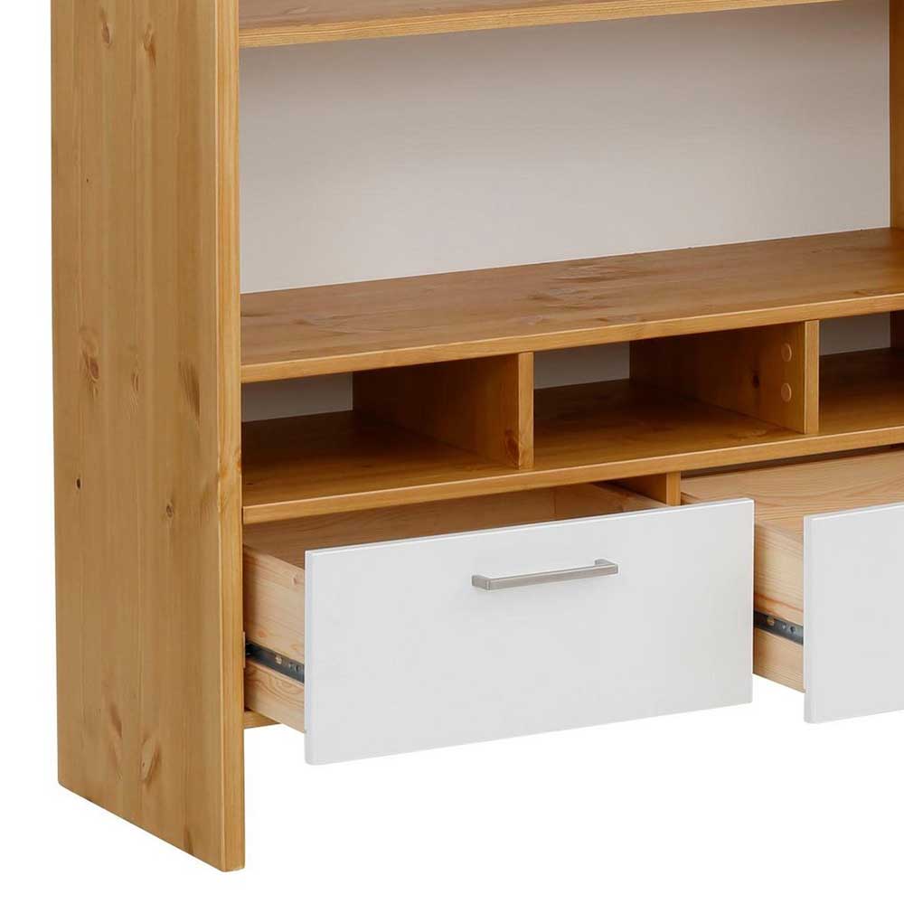 102x188x39 Standregal in Weiß & Honig - Enjes