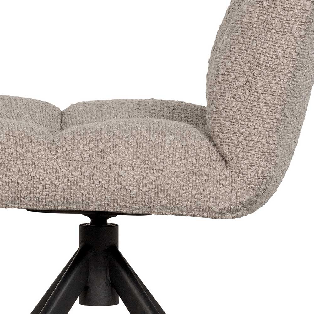 Drehbarer Polsterstuhl aus Boucle Stoff in Beige - Magan